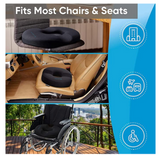 Cool Gel Memory Foam Donut Seat Support Cushion, Pillow For Office Chair