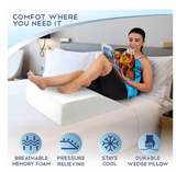 Simply Comfy Memory Foam Incline Pillow For Swelling, Knee Pain Circulation