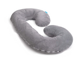 Simply Comfy Full Body Pregnancy Pillow Grey Velvet Cover