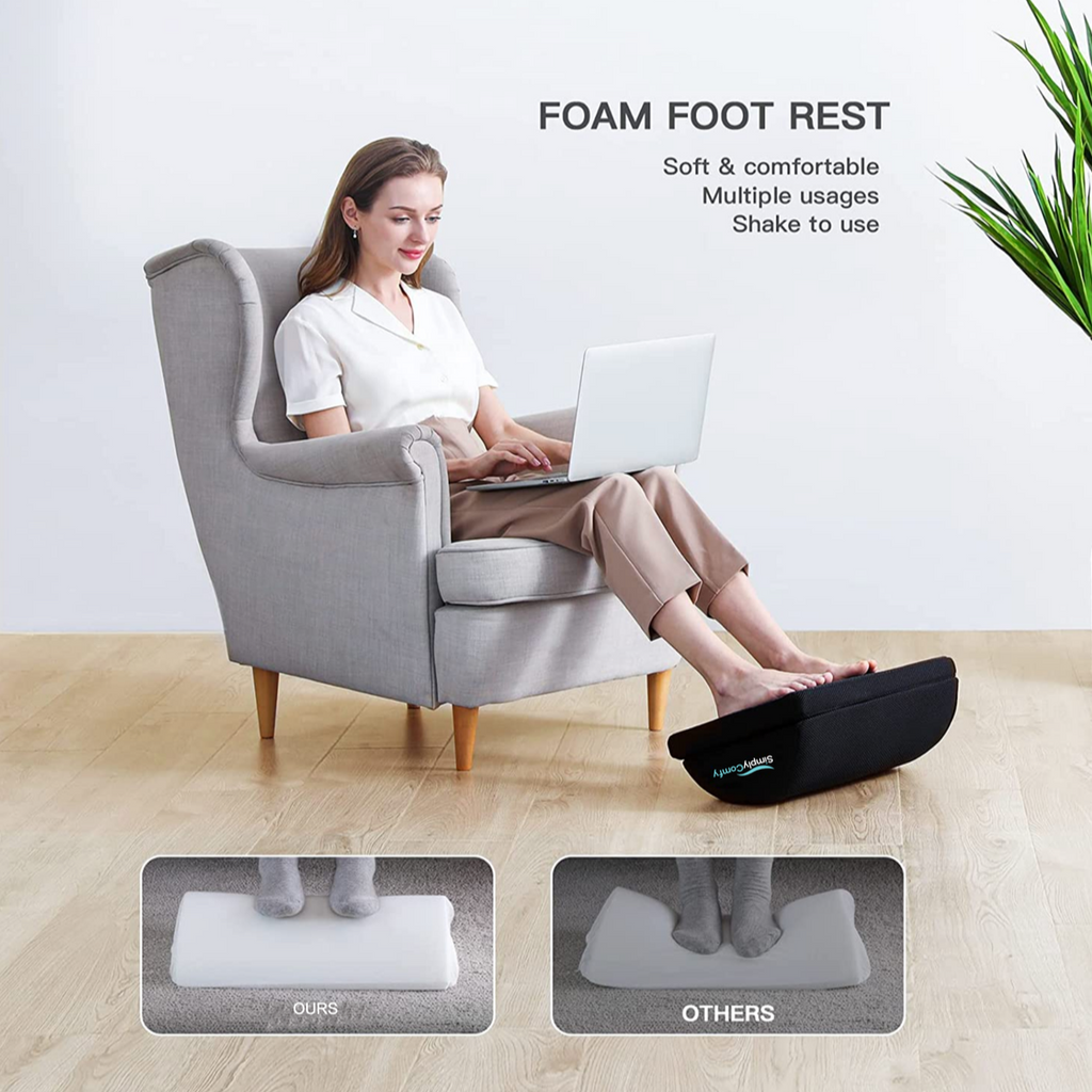 Ergonomic FOOT REST Stool Pillow for Under Computer Desk in Office or Home  