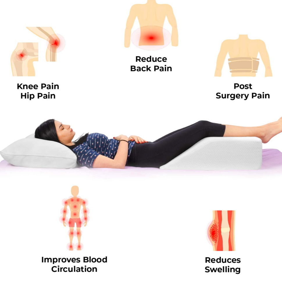 Support Memory Foam Knee Leg Elevation Wedge Bed Pillow Leg Back Lumbar  Support